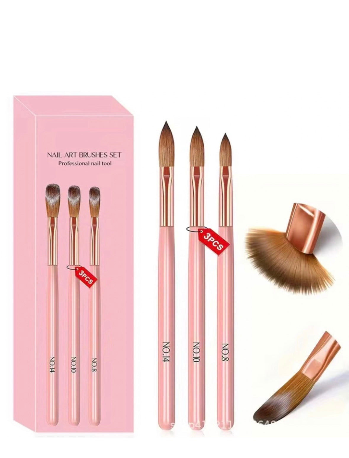 Acrylic Brush Set. #8, 10, 14