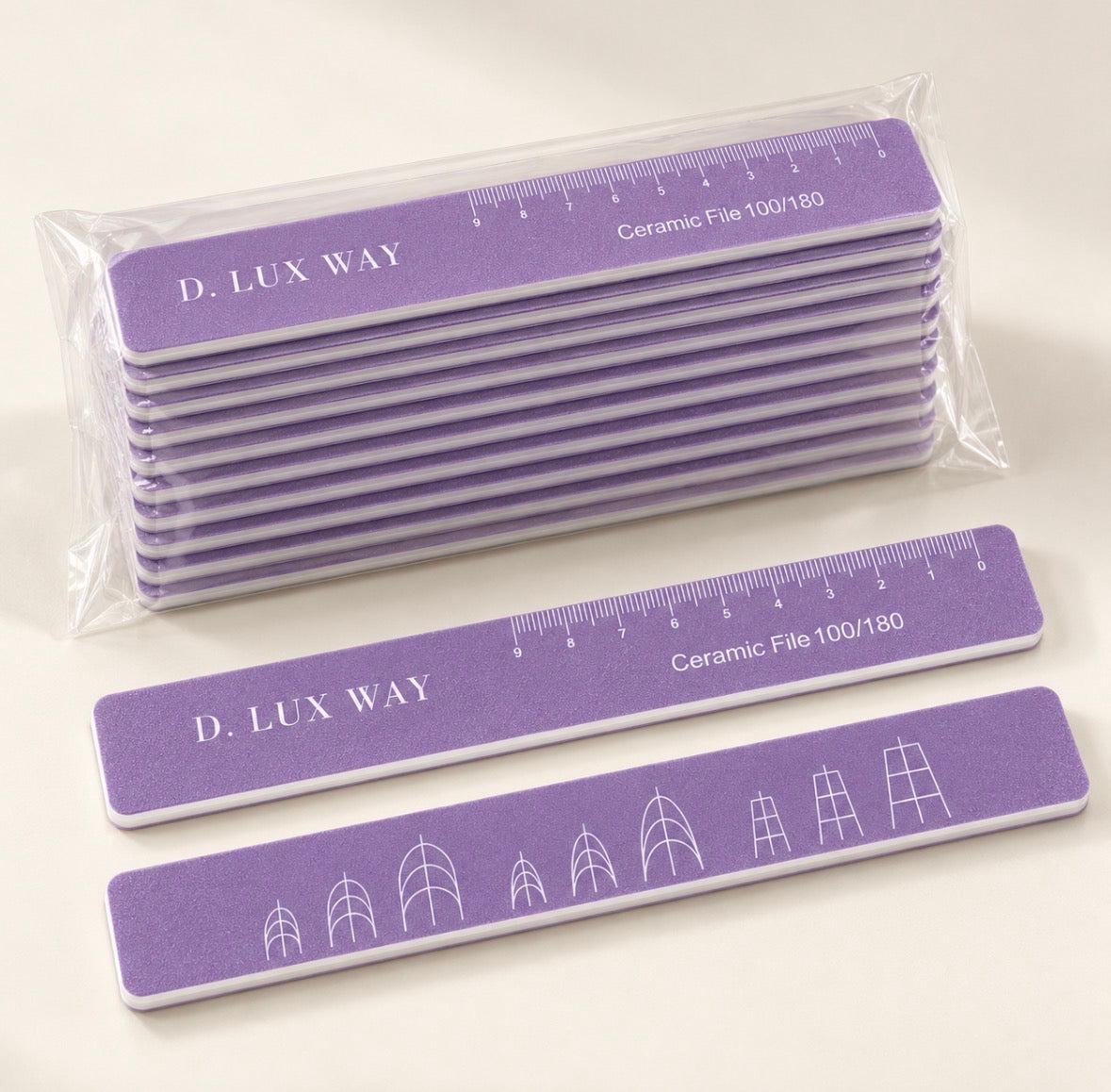 D. Lux Way Pro Ceramic Precision Nail File (Single or 10-Pack)