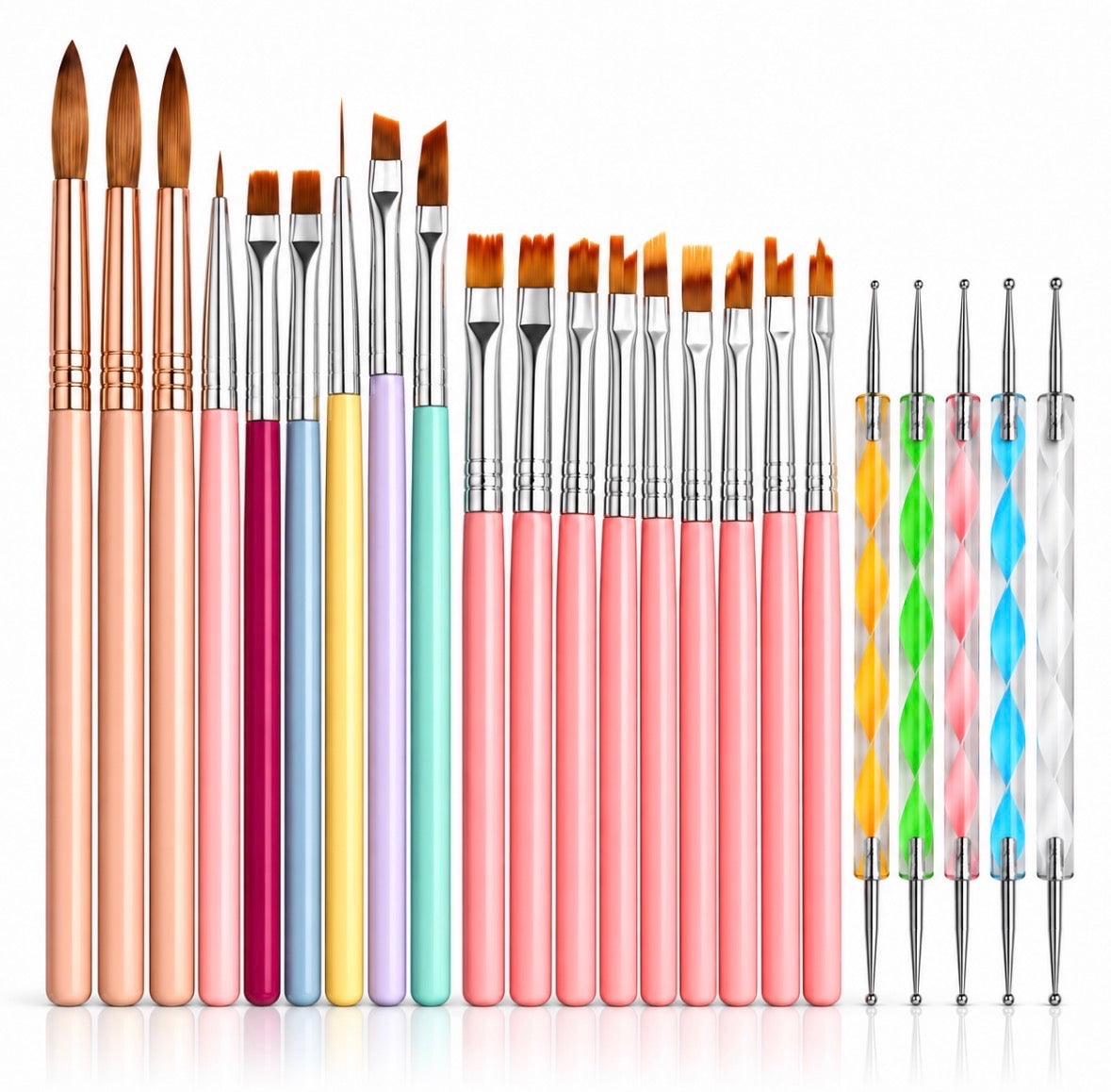 22-Piece Nail Art & Acrylic Brush Bundle