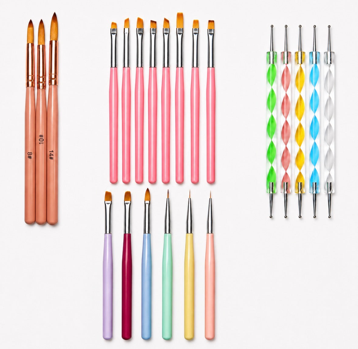 22-Piece Nail Art Brush & Tool Bundle